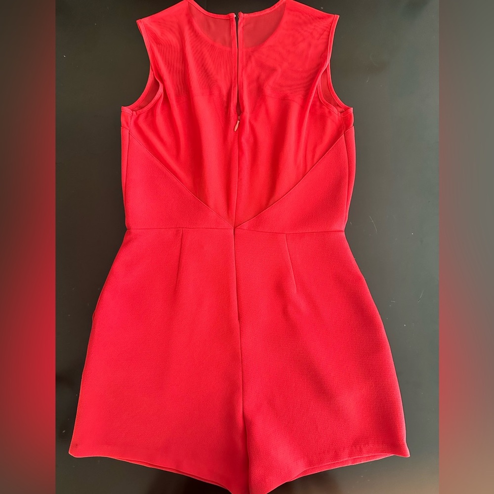 Bcbgeneration Red Mesh Romper With Pockets - 4 - image 2